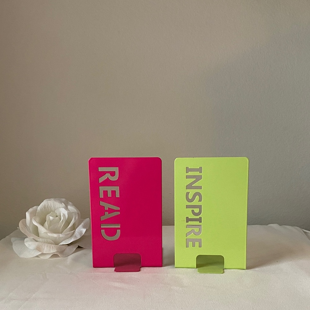 Pink and Green Bookends